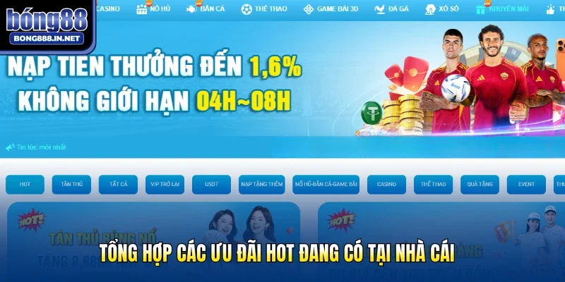Tổng hợp các ưu đãi hot đang có tại nhà cái